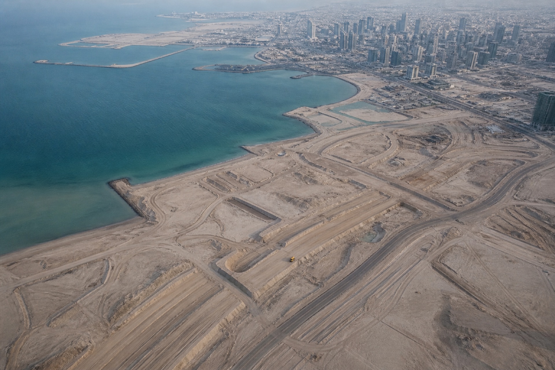Aerial of Gulf construction corridors